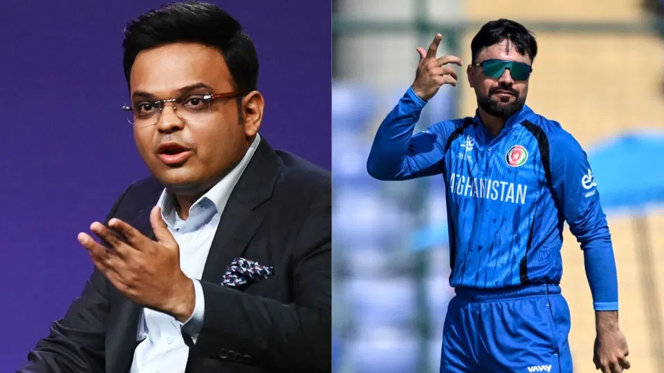 Jay Shah and Afghanistan team [Source: AFP]